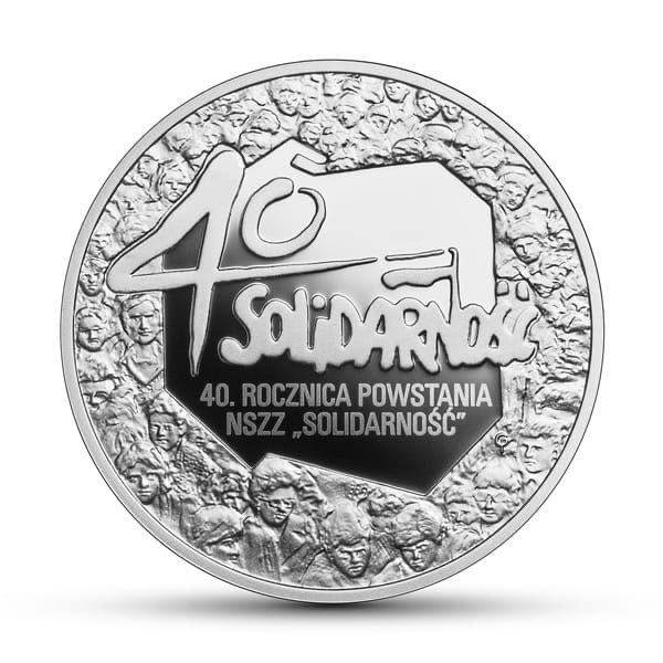 Moneta 10 zł 40. rocznica powstania NSZZ „Solidarność”