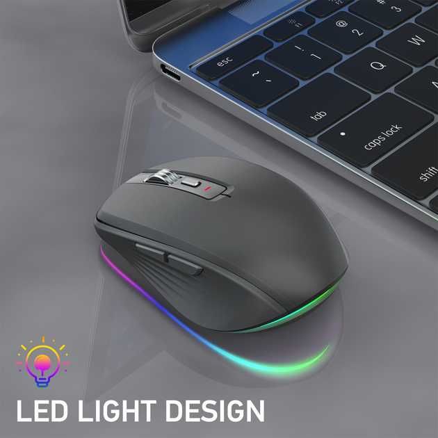 Мышка беспроводная FM FIT-3 USB+Bluetooth с RGB подсветкой на аккум