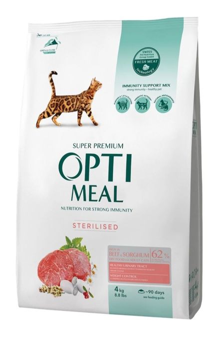 Оптимил Optimeal Sterilised с говядиной 4кг