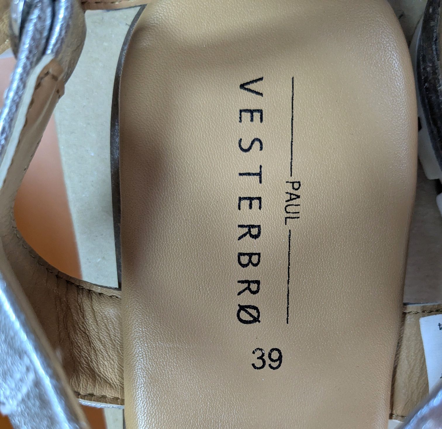 Srebrne sandały Paul Vesterbro rozm. 39/40