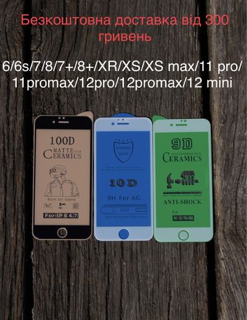 Защитное скло  стекло на айфон iphone 11 8 d керамическое 12 pro max