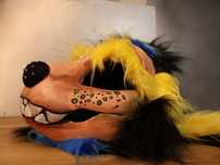 Cat Skull Kemono Ruchoma Maska Cosplay Fursiut Furry