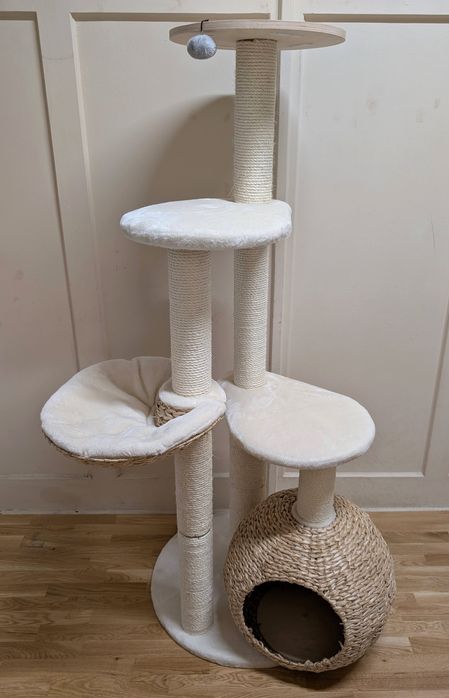 Laguna Drapak dla Kota Kremowy 83x74x160cm WYSOKI DUŻY WIKLINOWY UŻYWA