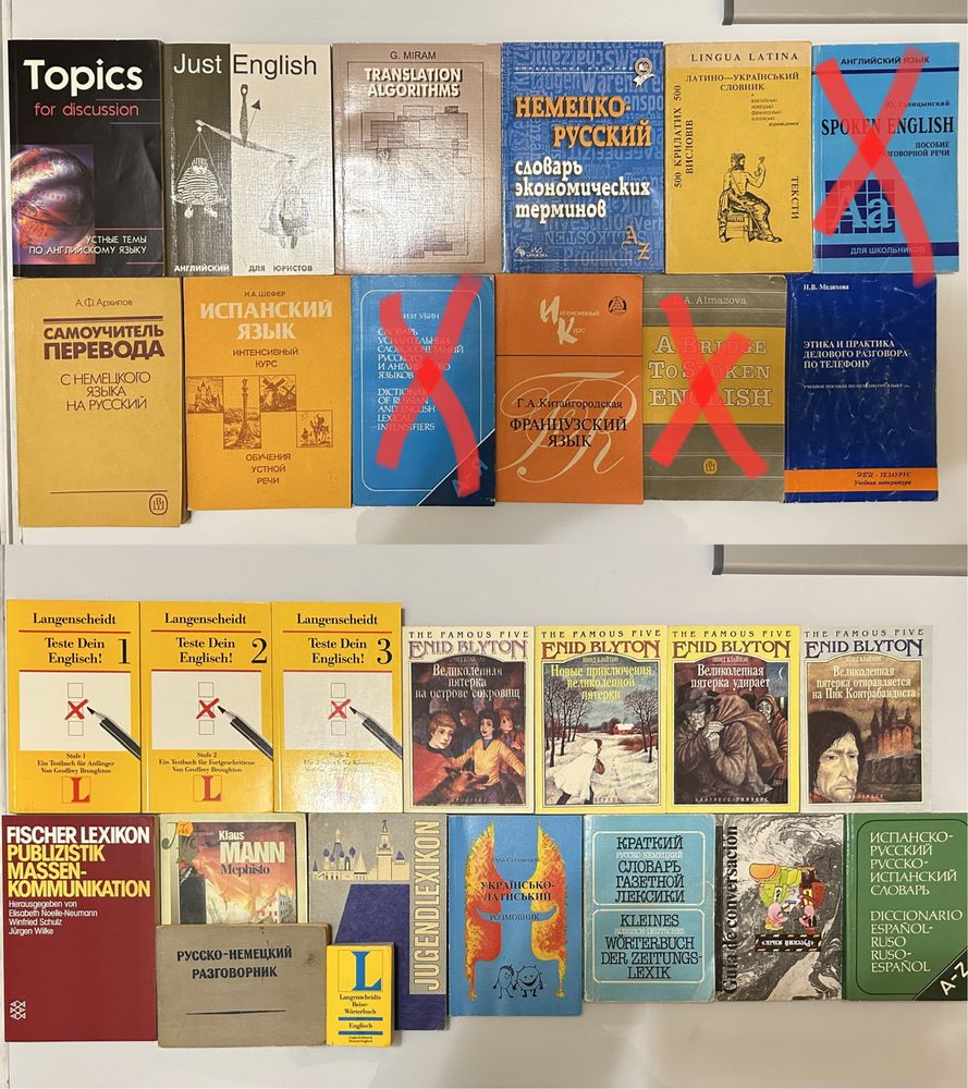 Словники, підручники, література іноземною мовою