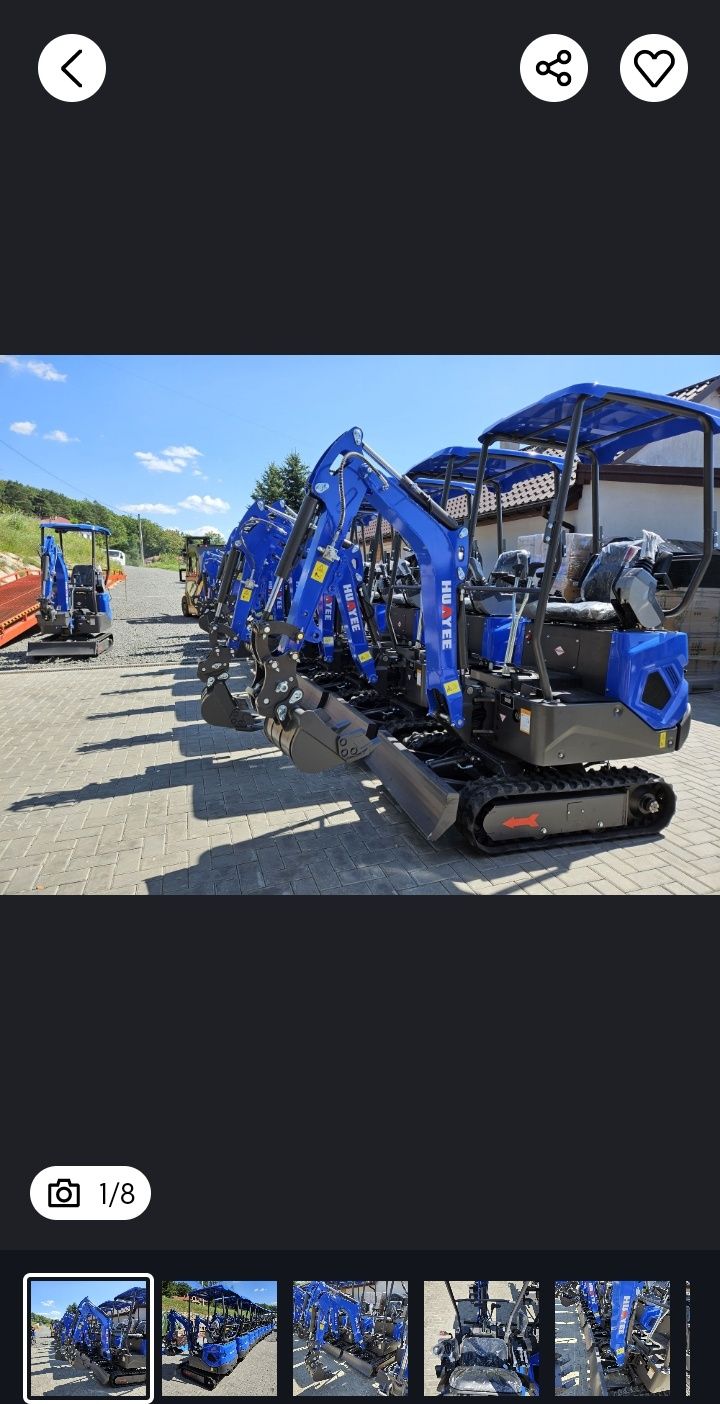 Koparka minikoparka 1200 kg KRÜGER joyisticki!   JKW-12- skrętne ramie