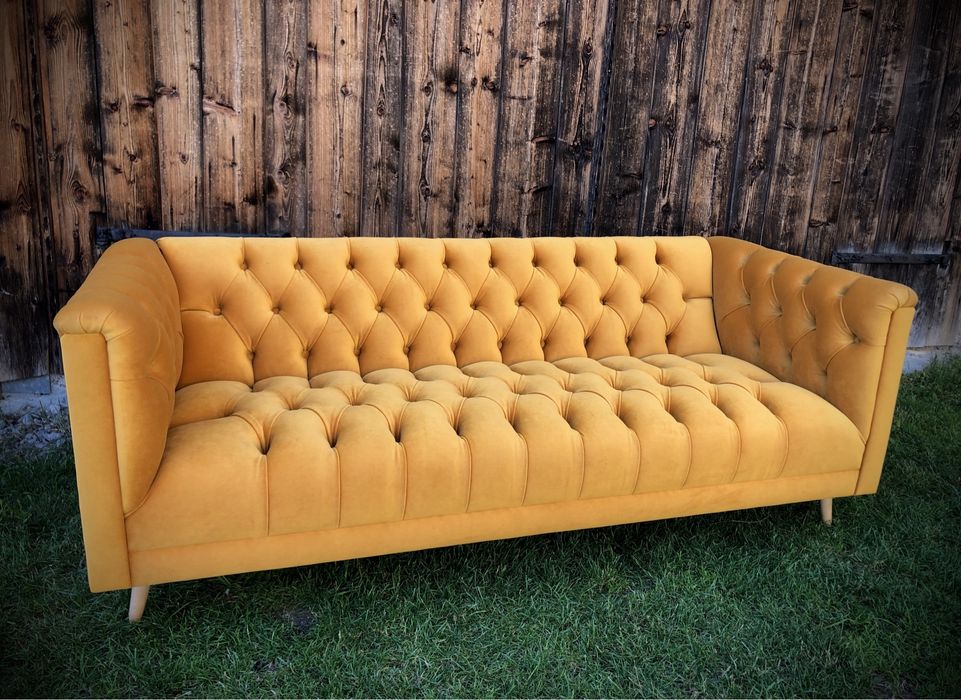 Sofa Kanapa chesterfield loft retro PRL modern salon kolory