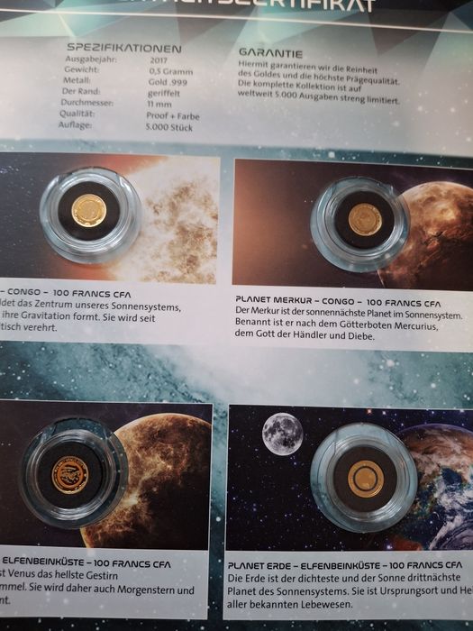 10 золотих монет 999 проби