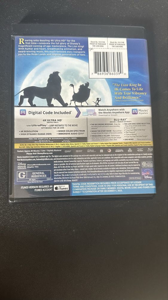 The Lion King Animated 4K Blu-ray