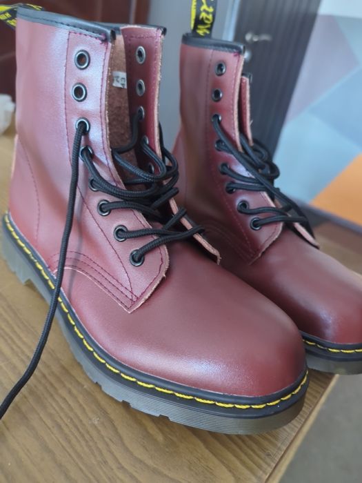 Чоловічі ботінки берци черевики dr. Martens бордові 1460 cherry red