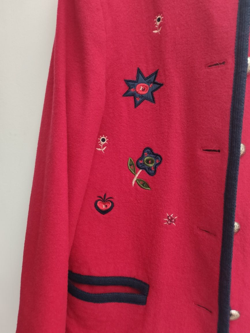 Wełniana marynarka żakiet kurtka vintage retro unikat haft
