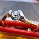 Золотое кольцо с бриллиантом золота обручка за діамантами золото 585