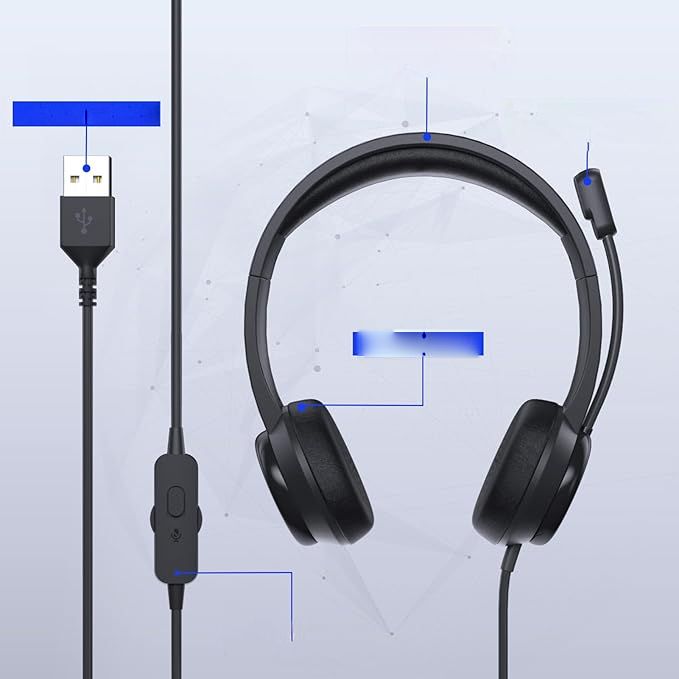 Syndesmos Słuchawki Usb Z Mikrofonem I Redukcją Szumów Do Pc Teams