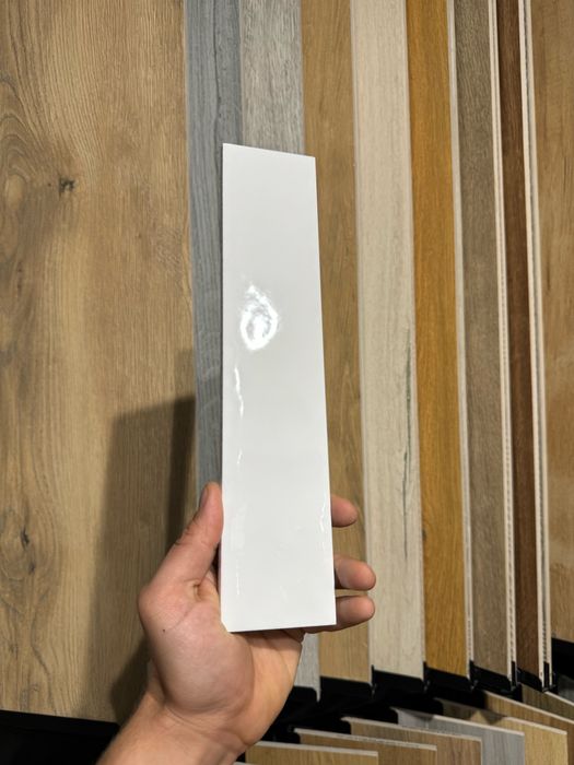 AZARIO Plytki Uniwersalna cegielka 6,5 x 29,8 Bianco Struktura połysk