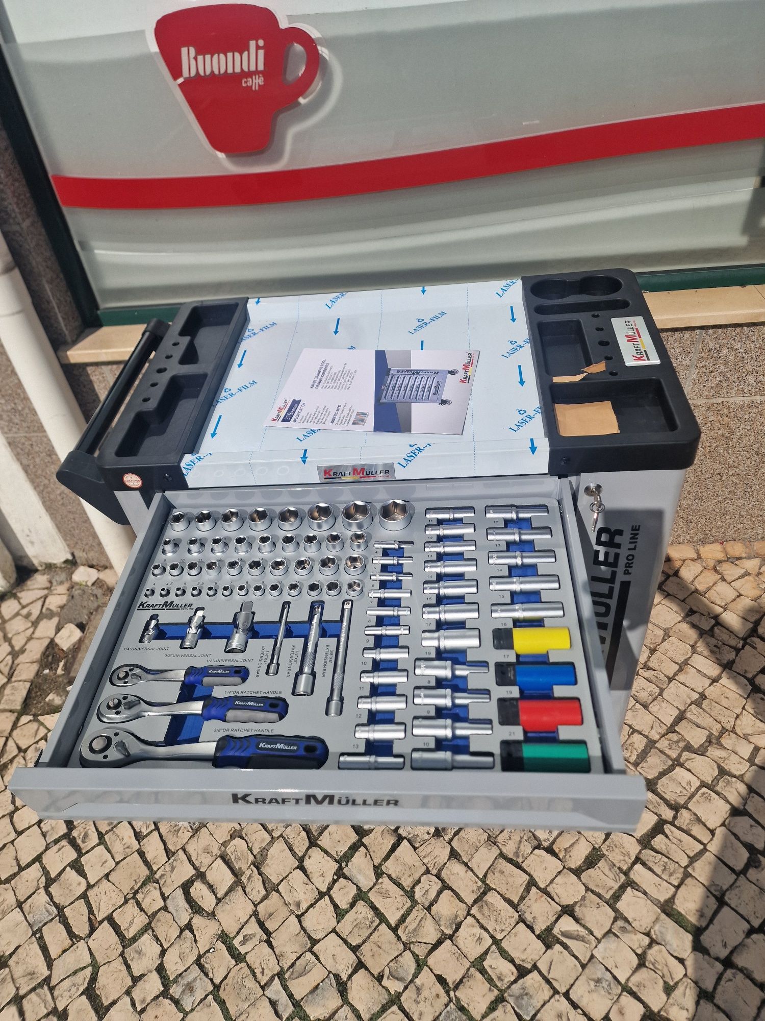 Carrinho de ferramenta de gavetas 8 completas novo