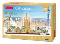 Puzzle 3D Cityline Barcelona pudełko,29,8x6x21,8 cm