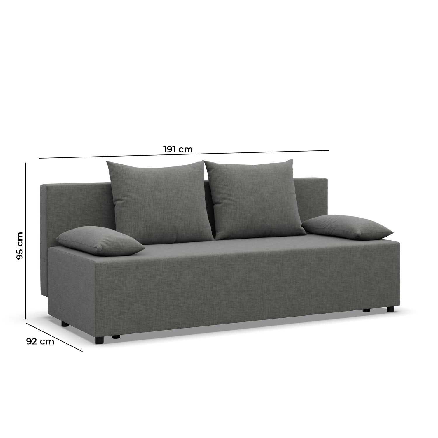 Kanapa 3-osobowa Sofa Funkcja Spania Rozkładana Wygodna Pojemnik Fermo