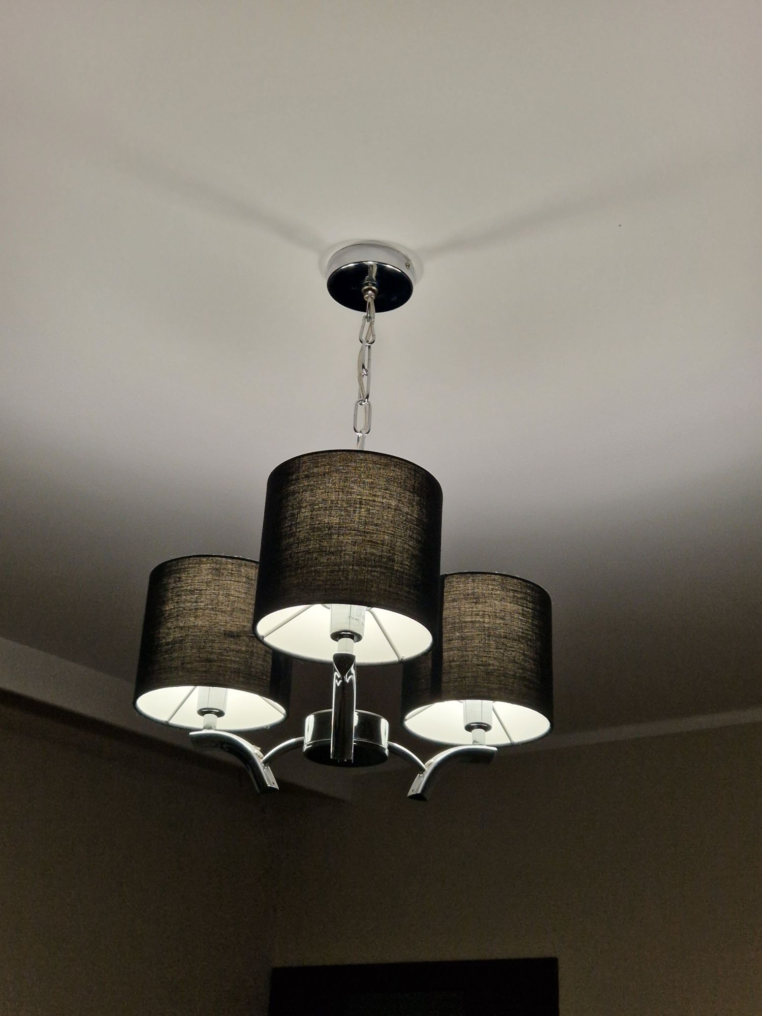 Lampa wisząca chrom + lampki nocne