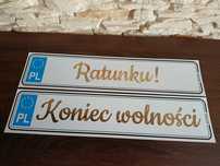 Tablice rejestracyjne ślubne