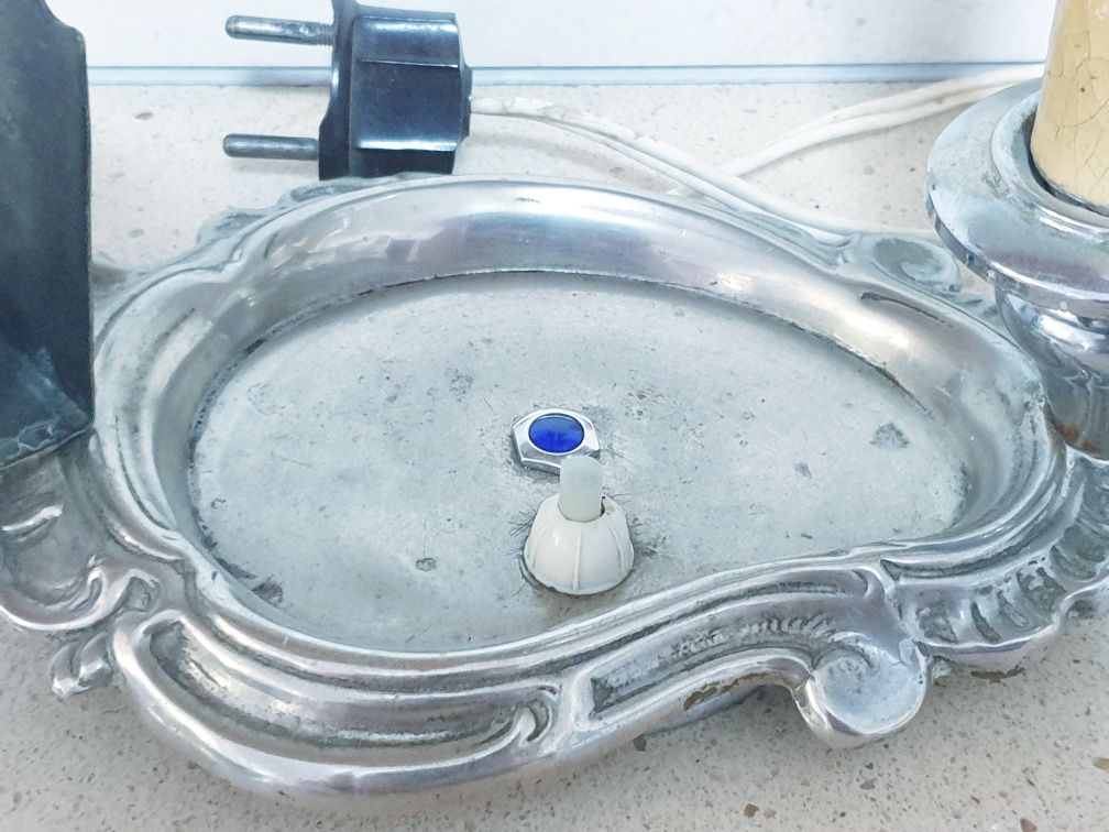 Invulgar antigo candeeiro de mesa Arte Deco  cromado