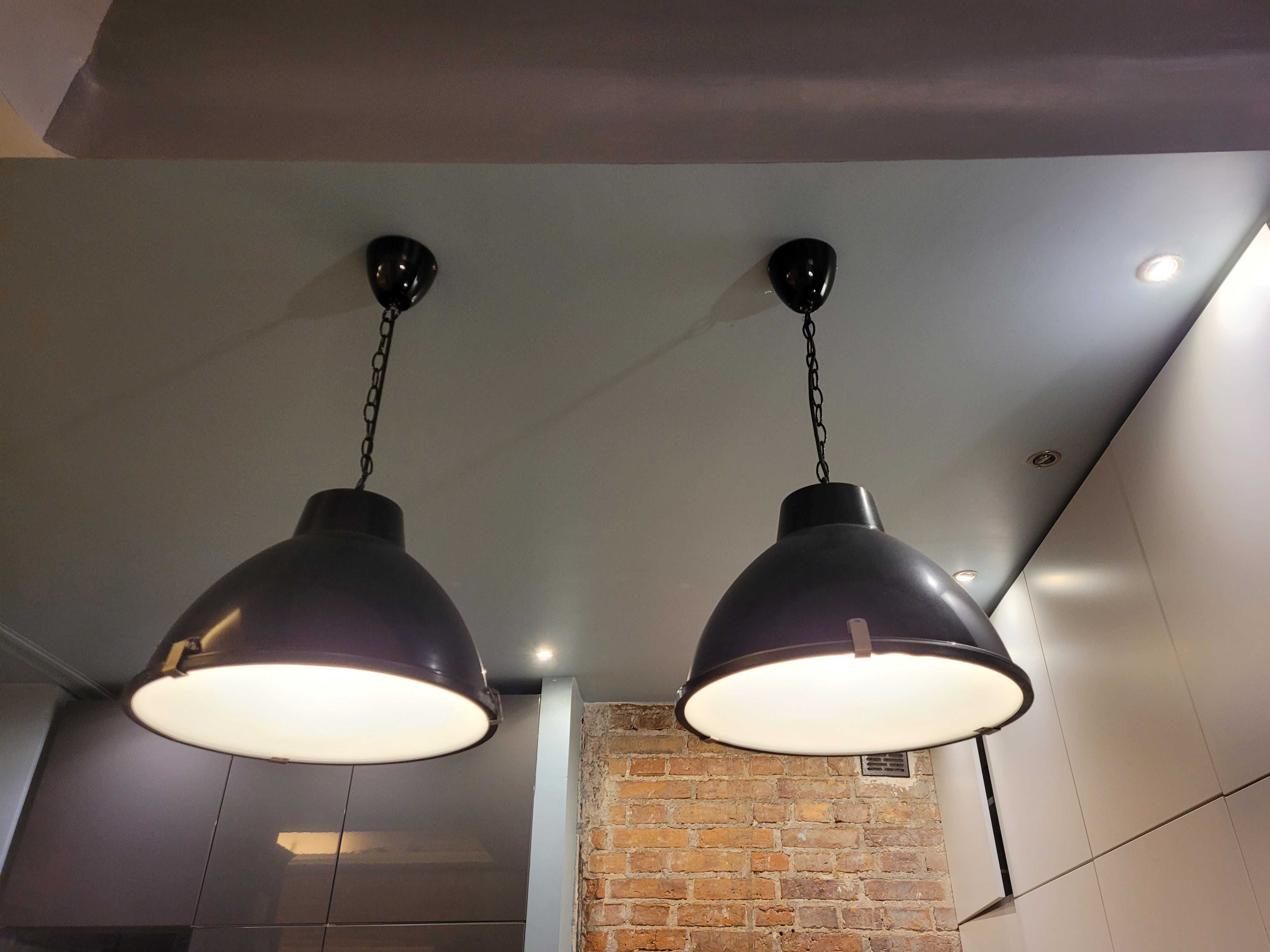 Dwie czarne lampy industrial/ loft