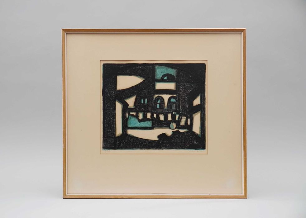 51x52cm Litografia Max Gregor Carlsson  Vintage  Mid-century modern