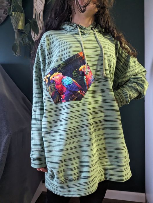 Auri&Lili NOWA ciepła dresowa bluza OVERSIZE z kapturem M L