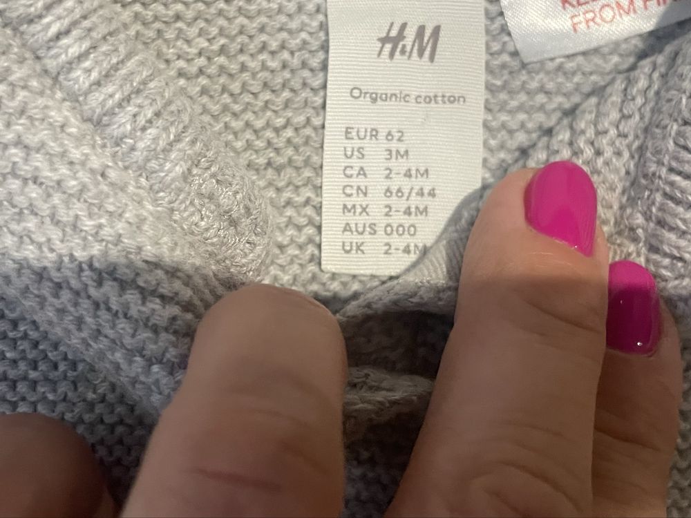 Sweterek szary 62 hm