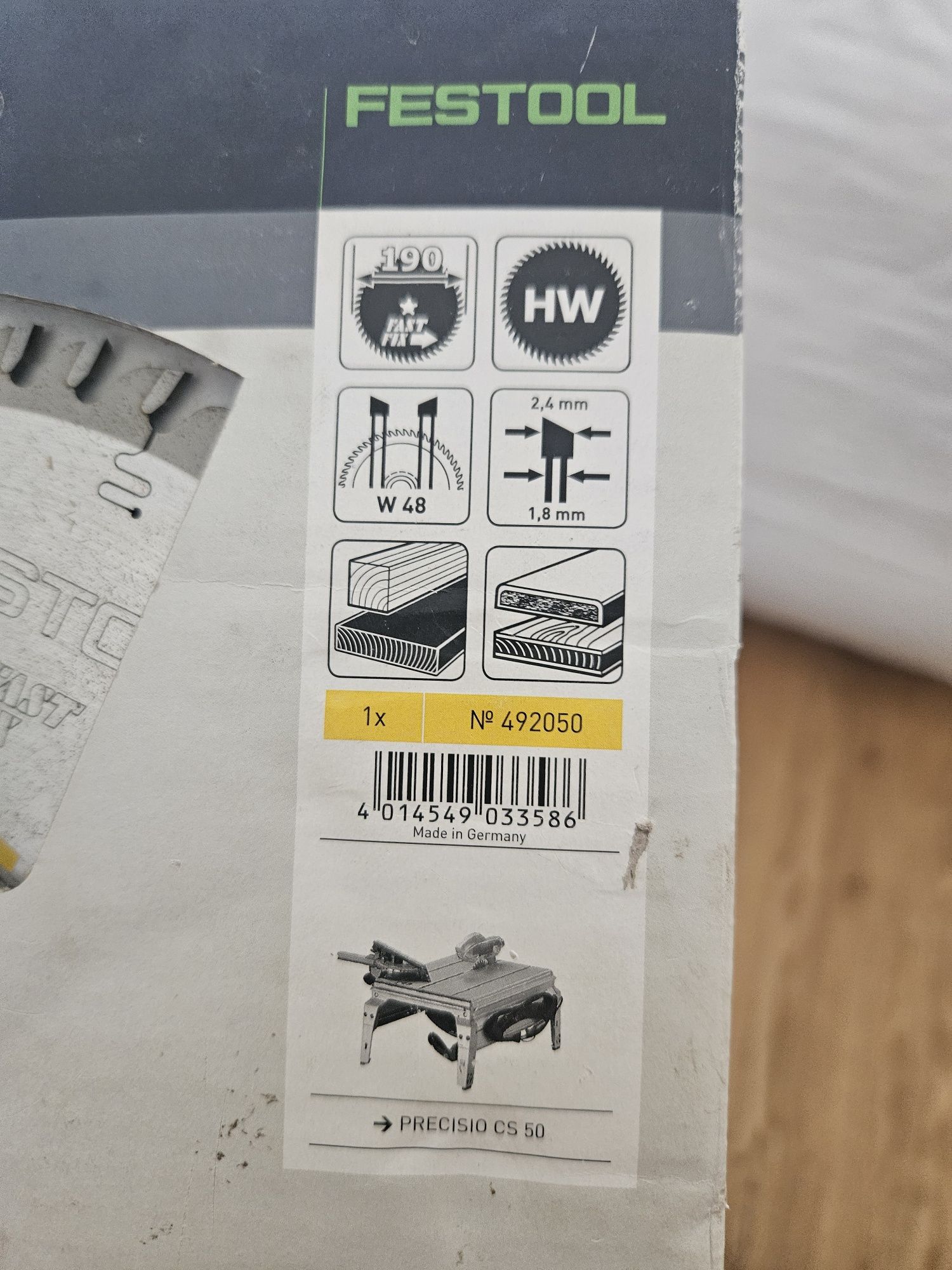 Festool piła tarczowa z zębem drobnym 190x2,4 FF  492050