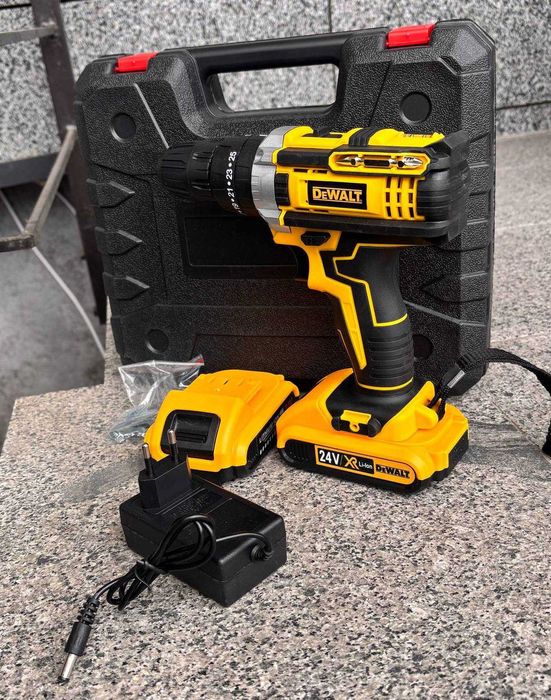 Дрель Шуруповерт девальт 24v аккумуляторный шурупокрут с инструментами