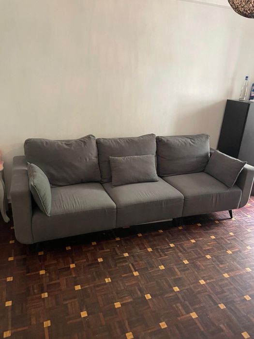 Sofá 3 lugares - Cinzento