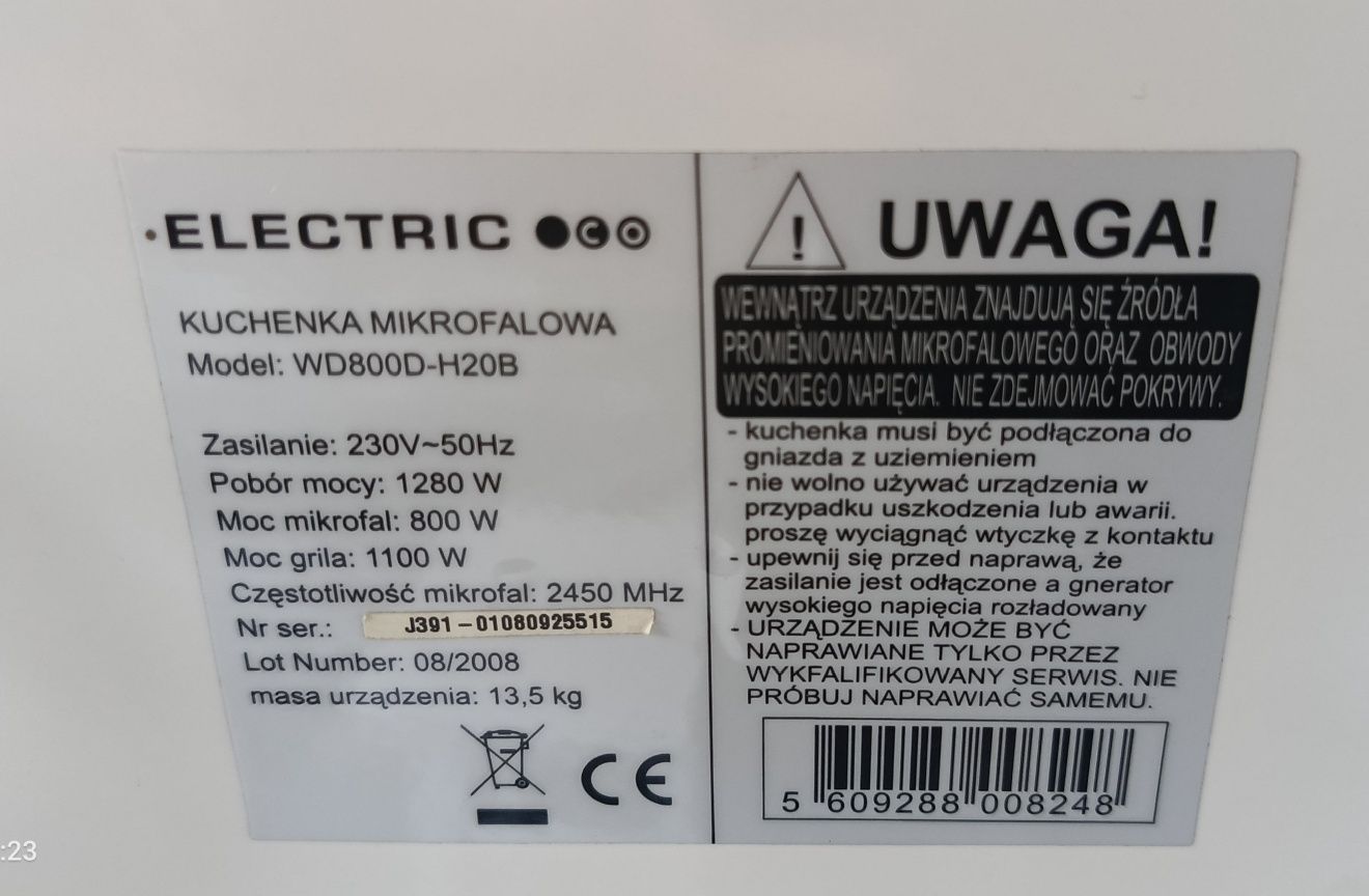 Mikrofalówka Kuchenka mikrofalowa mało używana sprawna