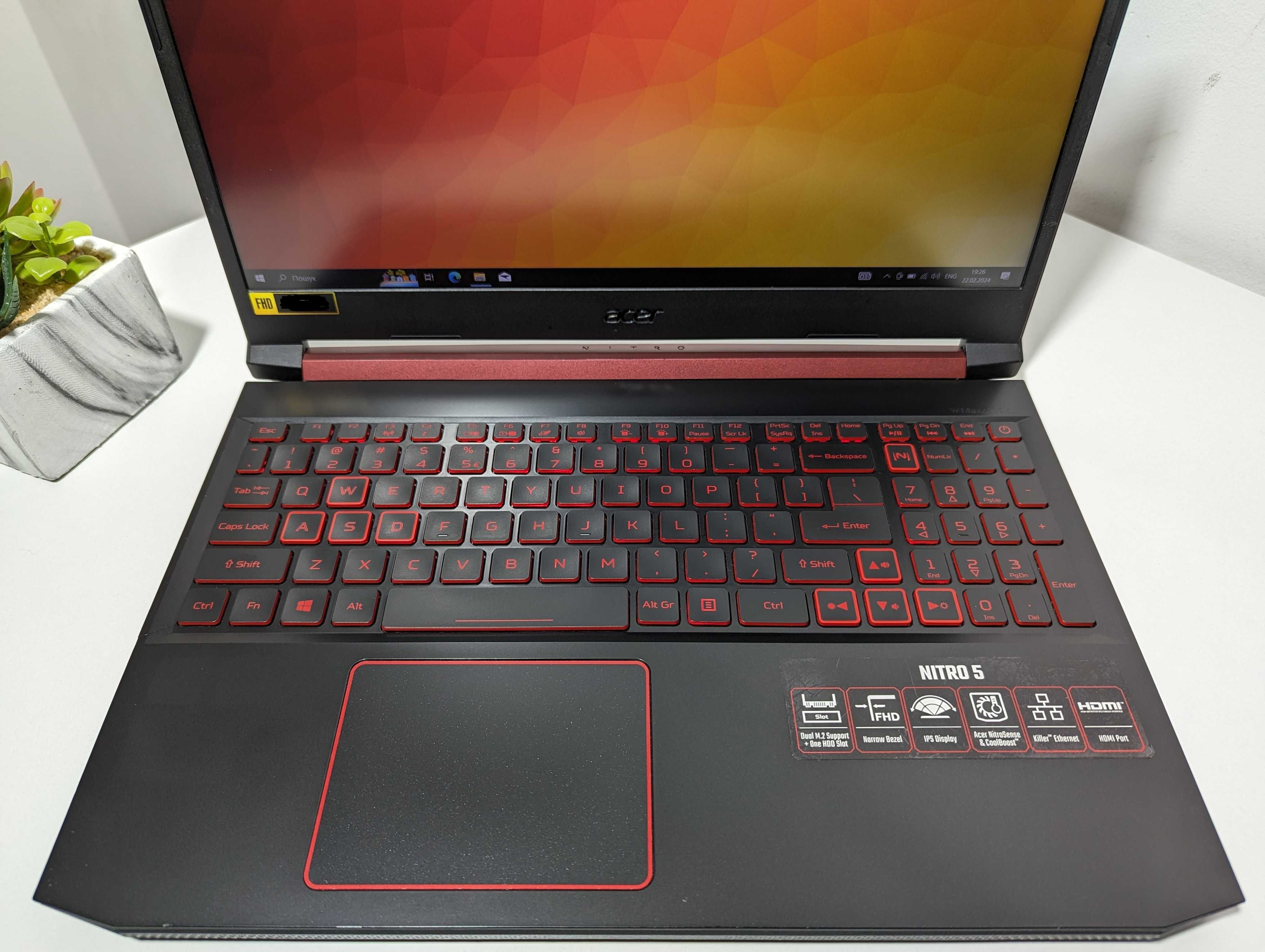 LAPTOP GAMINGOWY Acer Nitro GTX 1650 I5-9300H 16ram 512ssd