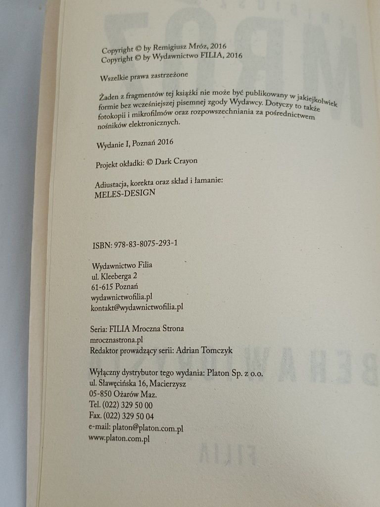 Książka "Behawiorysta" Remigiusz Mróz
