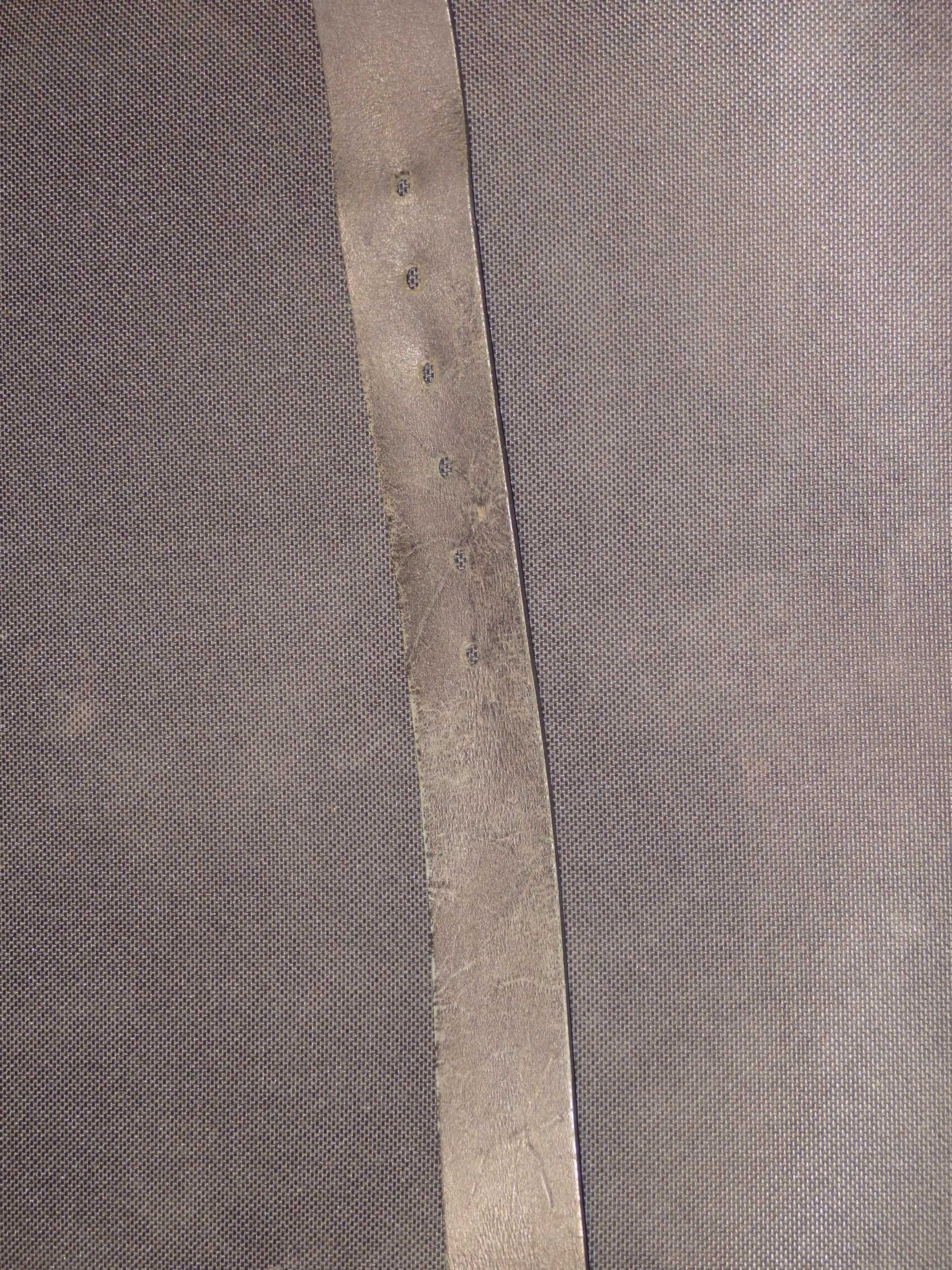 Pasek skórzany z klamrą, czarny, raczej męski, 100cm x 37mm, skracalny