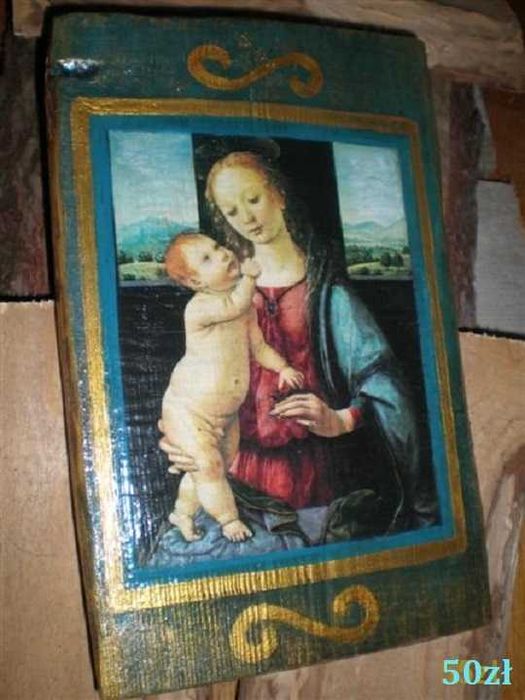 Obrazek na starej desce/ decoupage/obrazek