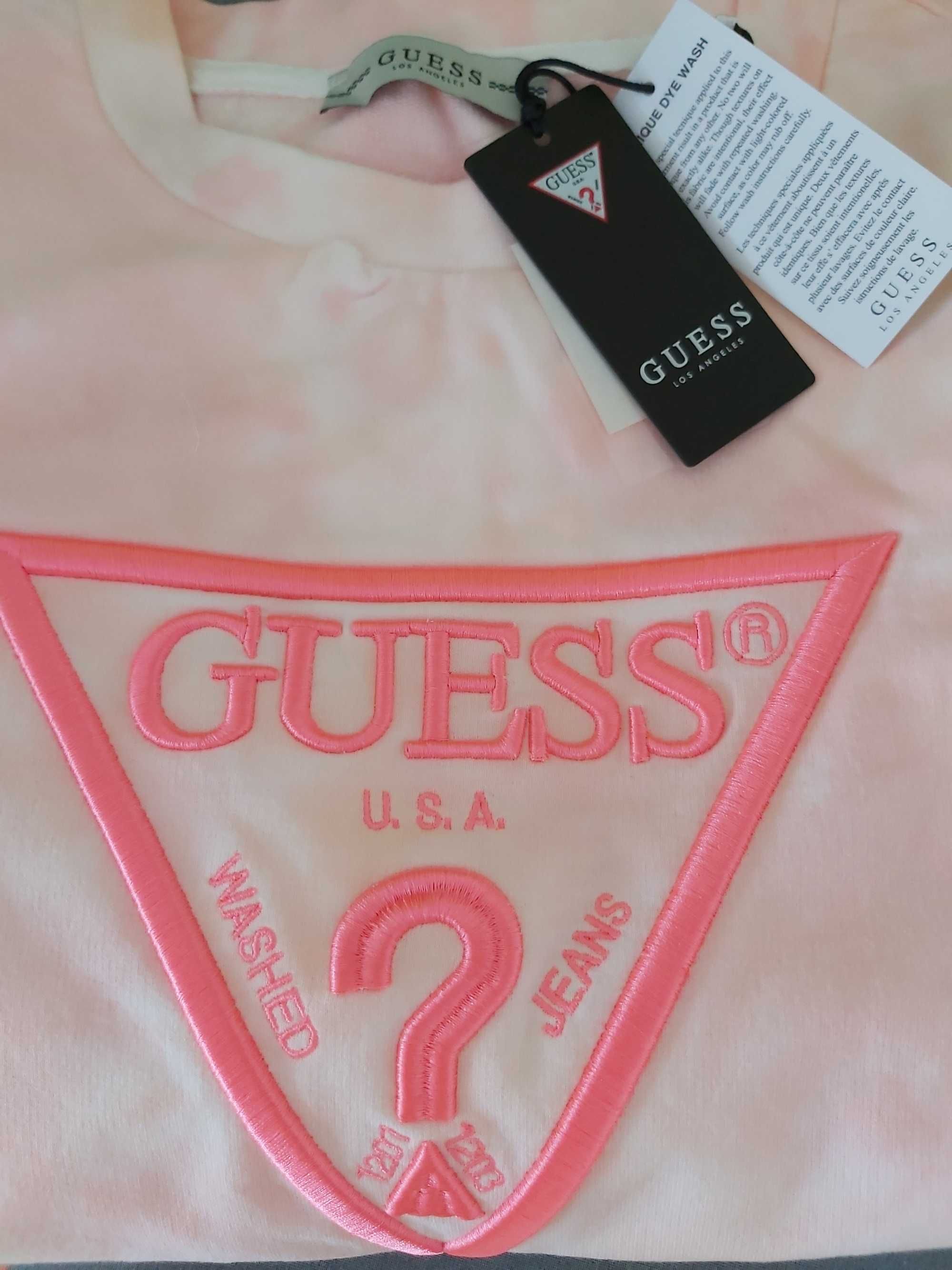 SP NOWA krótka bluza GUESS brzoskwinia S top sweter peach ombre