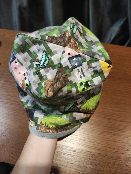 Czapka + komin Minecraft dwustronne, ocieplane, mięciutkie