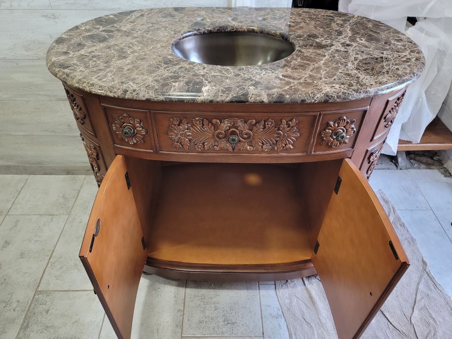 Тумба с раковиной в стиле барокко мрамор