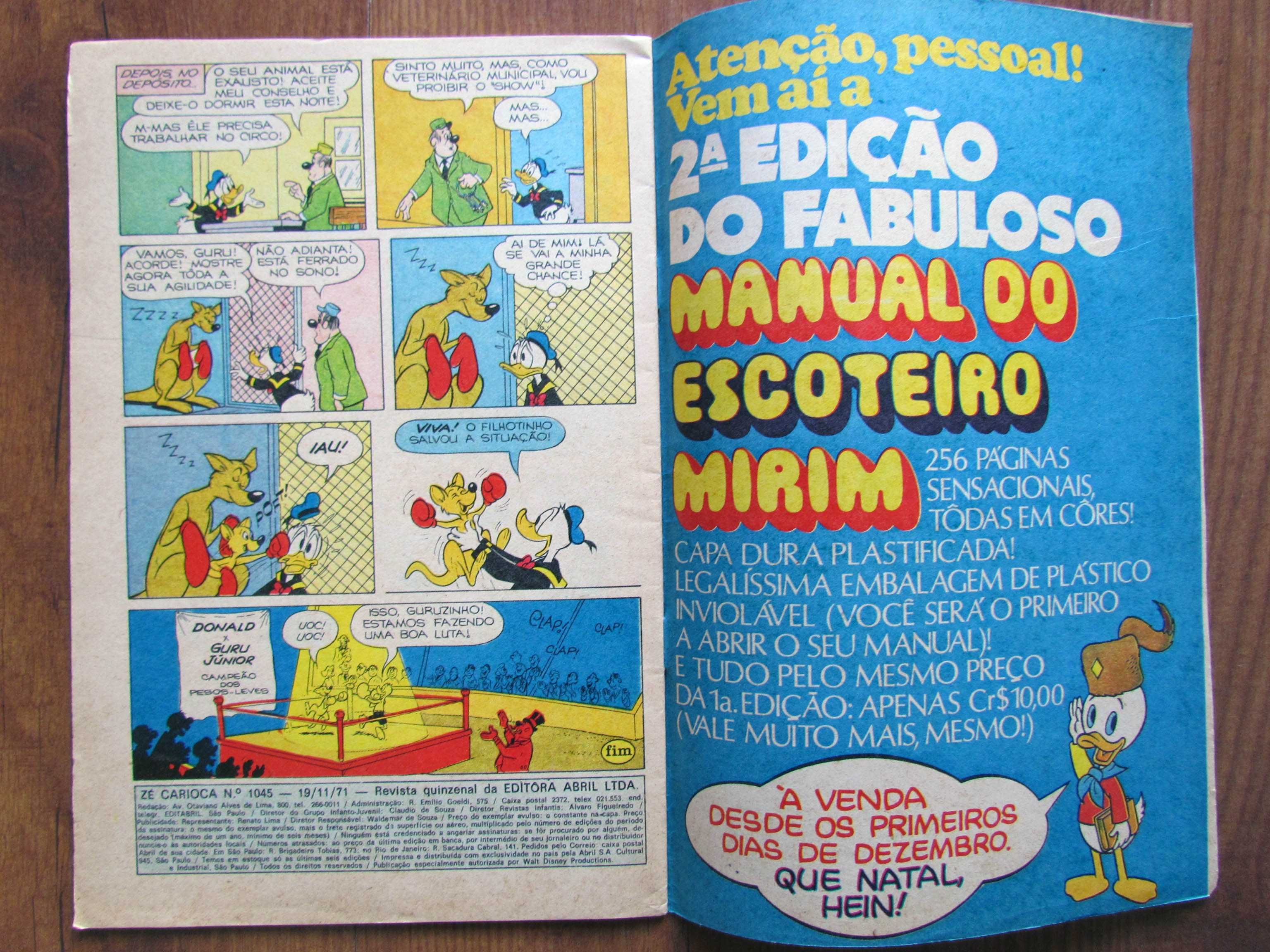 Zé Carioca Revista Banda Desenhada BD Disney 1971