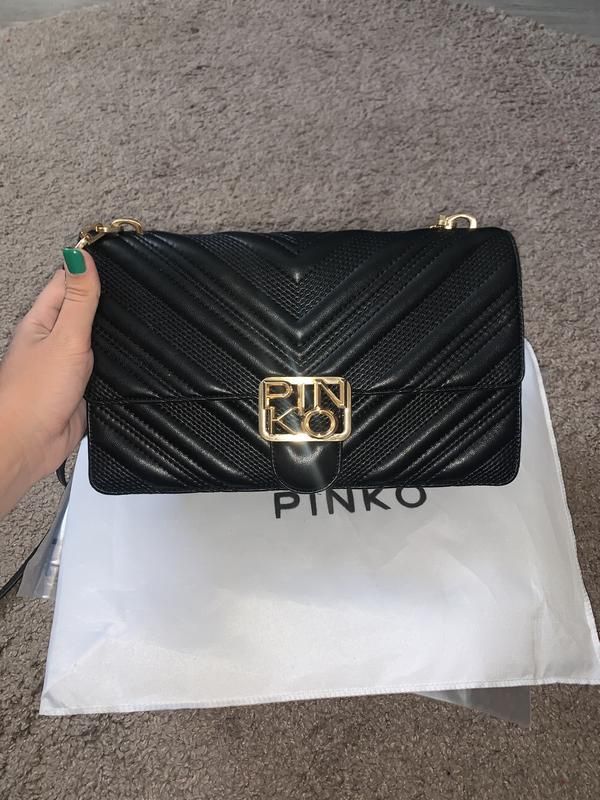 Стеганая сумка pinko logo bag icon chevron на цепочке