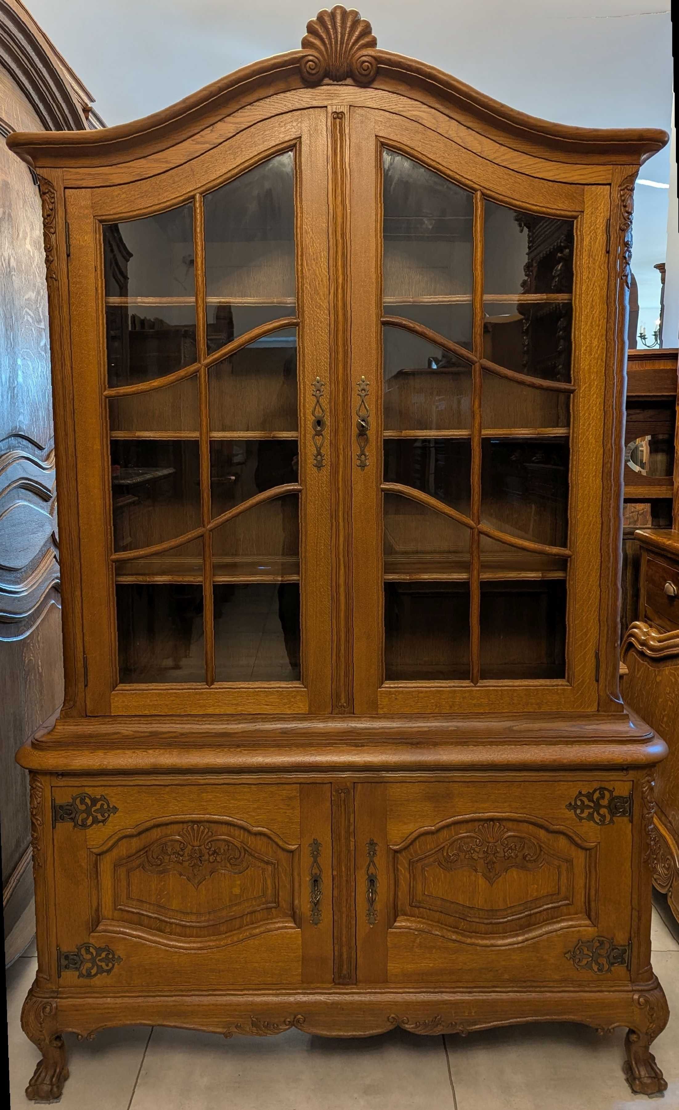 Piękna dębowa witryna,biblioteka na lwich łapach-sklep DąbrowaGórnicza