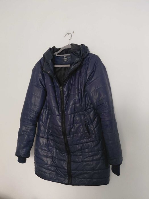 Granatowa dłuższa kurtka pikowana XL