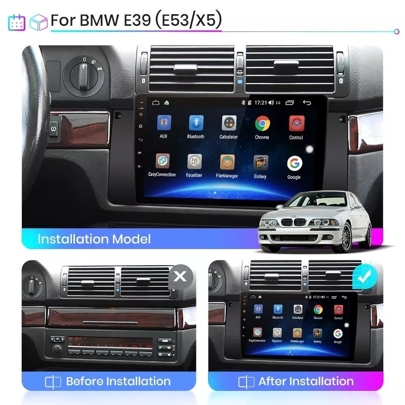 Автомагнитола BMW e39 e53 X5 android, bluetooth, usb, gps
