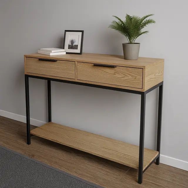 Консоль з масиву ясена на 2 шухляд (з дерева)тумба під телевізор