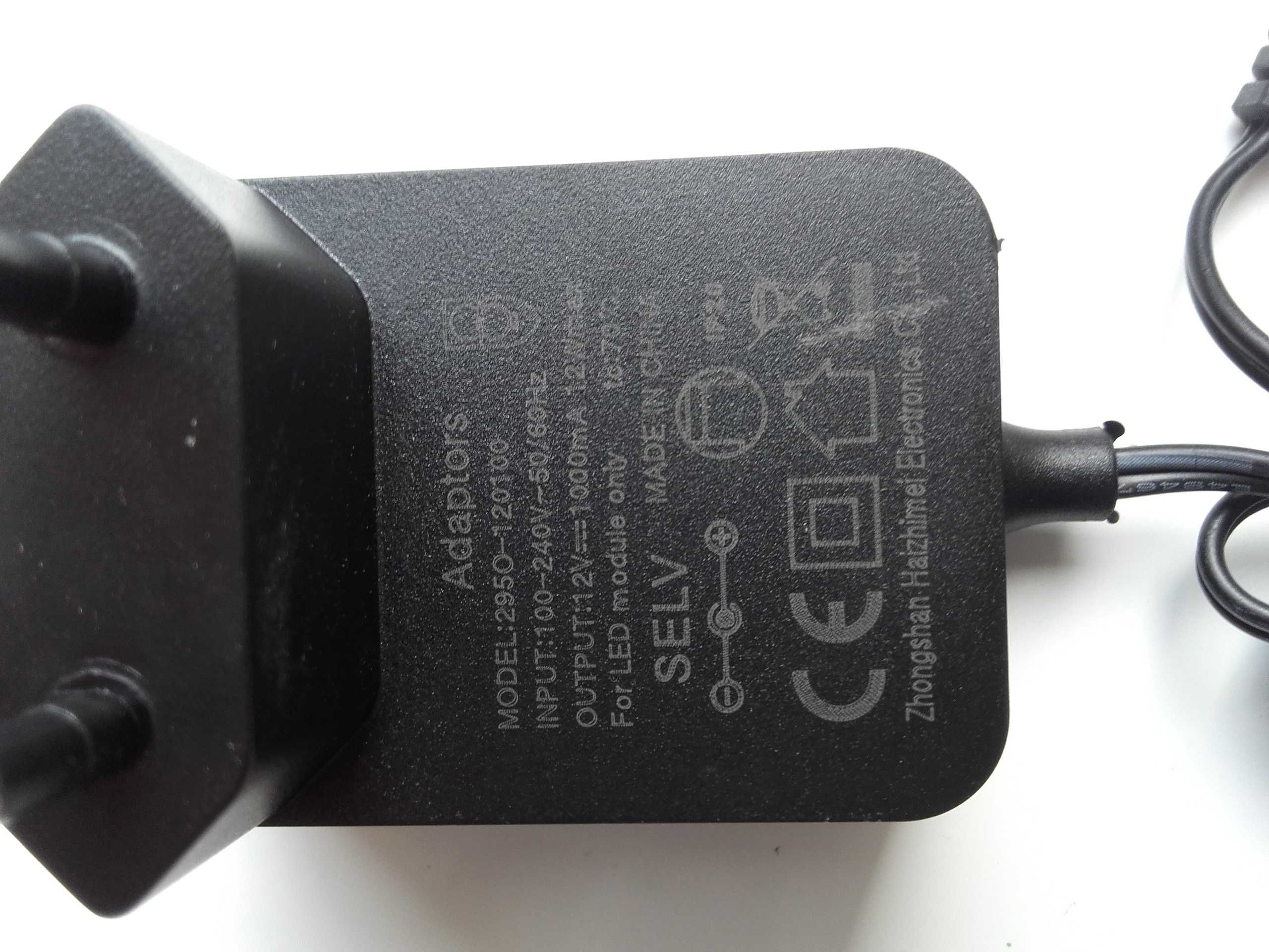 Zasilacz DC 12V - 1A, 5,5mm x 2,5mm NOWY, 295O-120100 For LED