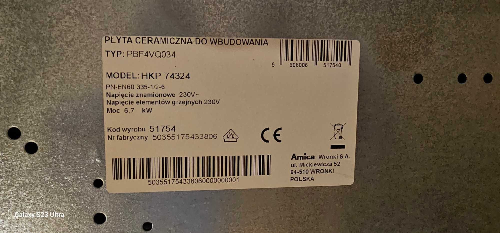 Piekarnik do zabudowy Amica z płytą