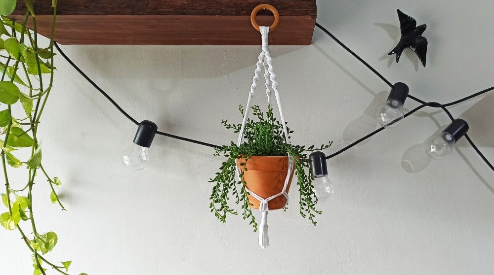 Suporte para vaso em Macramé