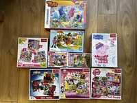 Zestaw puzzle 13 sztuk Księżniczki, Pepa, koniki Pony, Spiderman