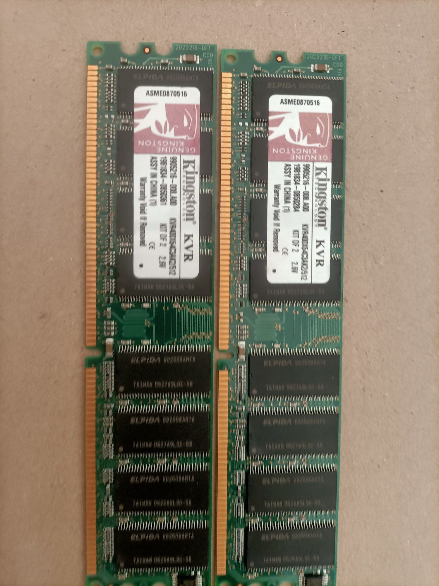 Pamięć RAM DDR2 KINGSTON kvr400x64c3ak2/512 2x 256 sparowane kości ram