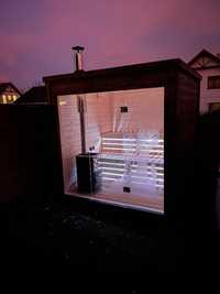 Sauna Ogrodowa 2,3x2,3m Ocieplona Ściana szklana + Piec Okazja